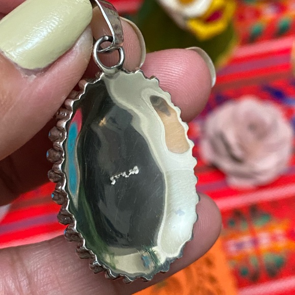 Sleeping Beauty Turquoise Petit Point/Needle Point Pendant - Picture 3 of 6